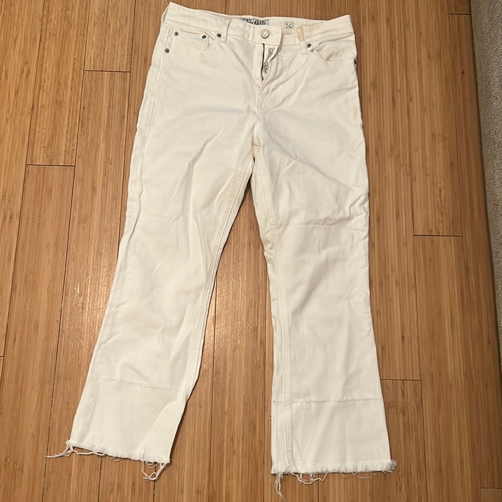 Lucky brand white wide leg high waisted jeans